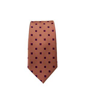 Michael Kors Mens Orange & Red Geometric Pattern Tie